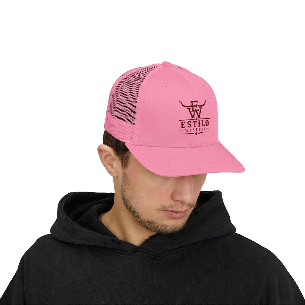 Western Estilo Embroidered Trucker Cap – Cowboy Snapback Mesh Hat