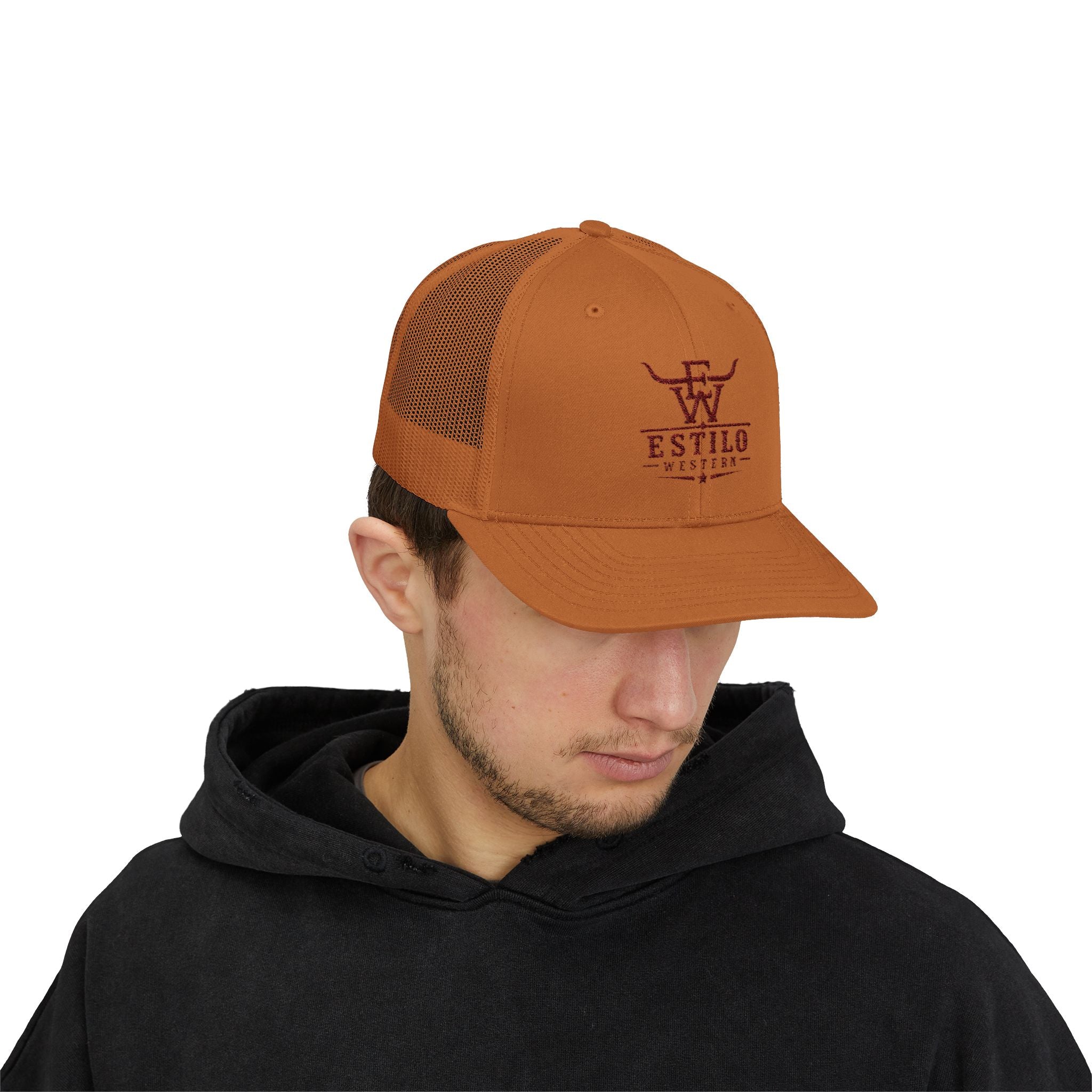 Western Estilo Embroidered Trucker Cap – Cowboy Snapback Mesh Hat
