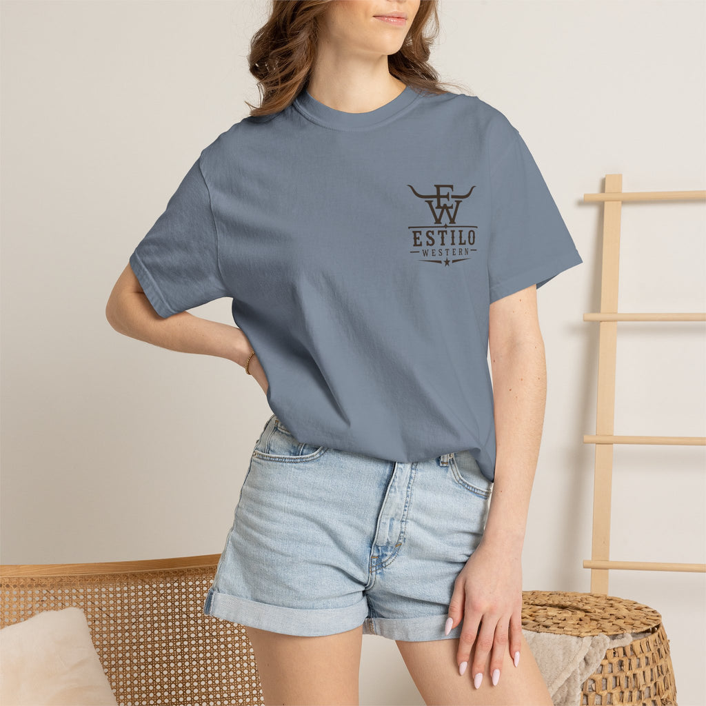 Western Estilo Graphic T-Shirt — Cowhide Logo Print