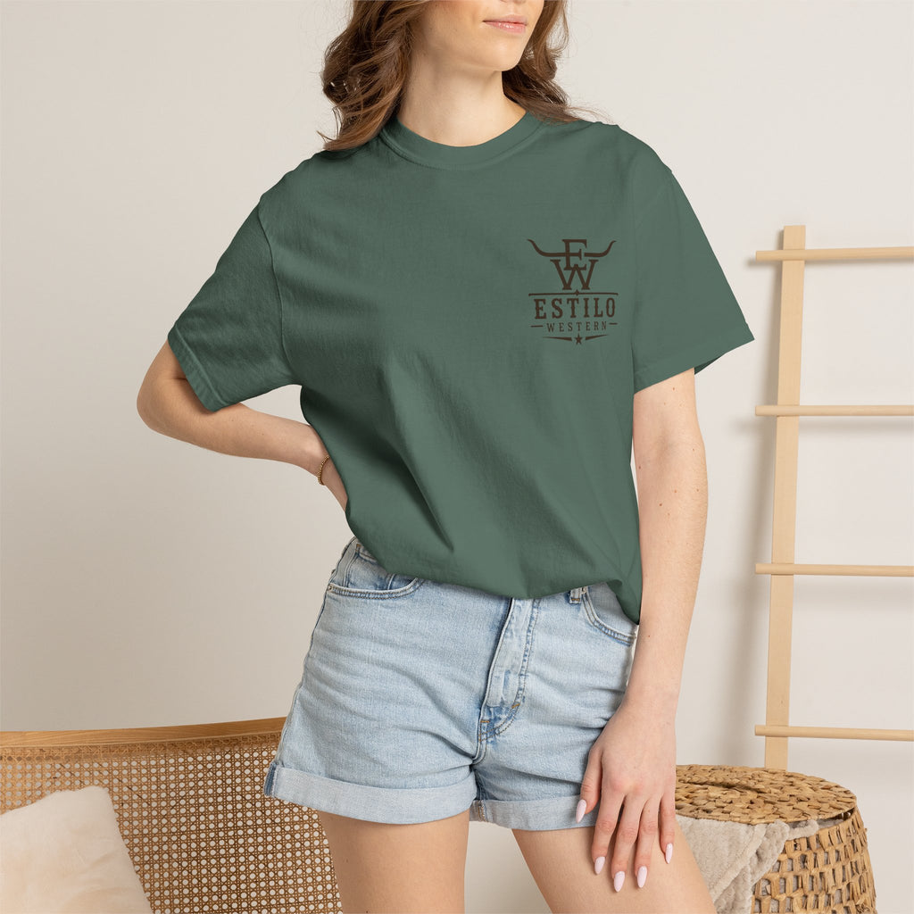 Western Estilo Graphic T-Shirt — Cowhide Logo Print
