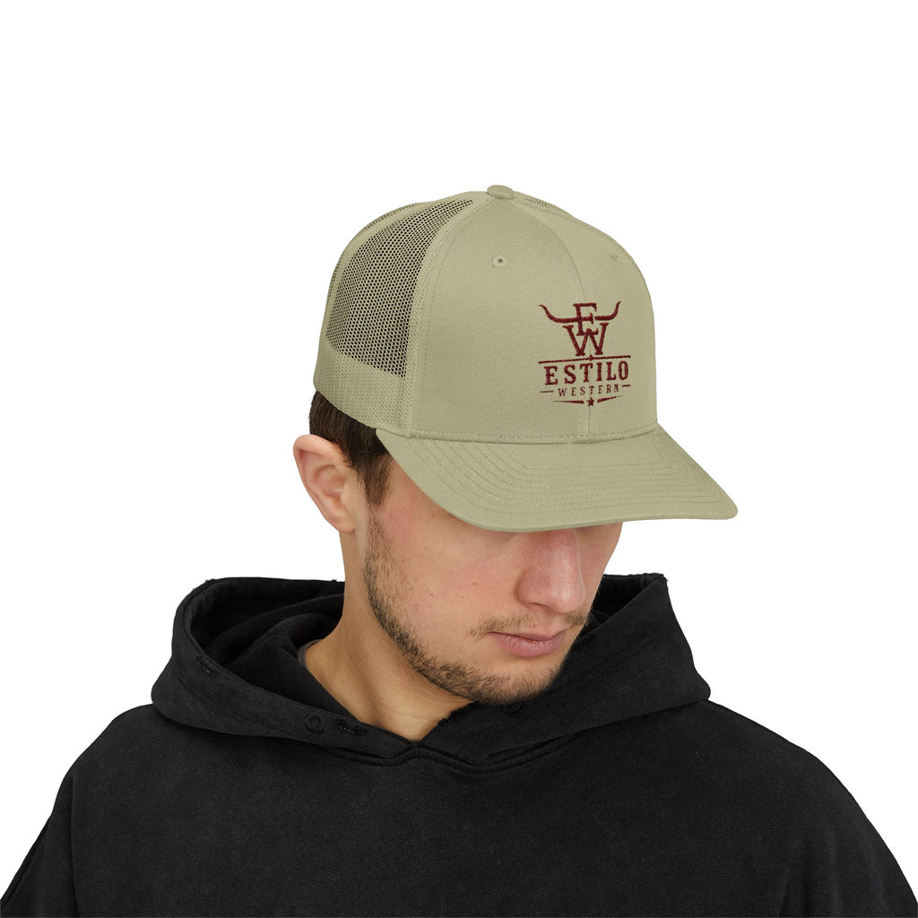 Western Estilo Embroidered Trucker Cap – Cowboy Snapback Mesh Hat