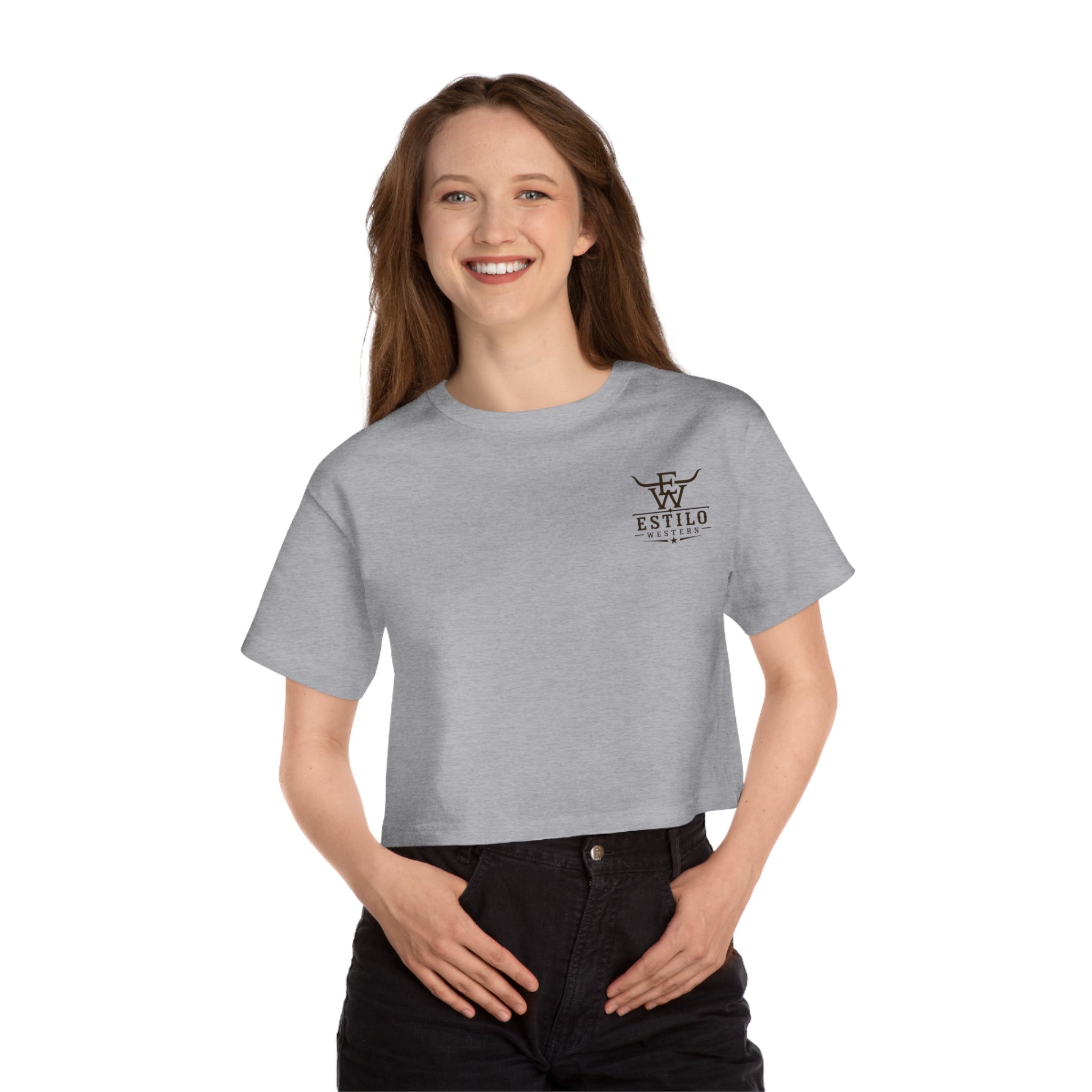 Estilo Heritage Cropped Tee — Minimal Western Logo Women's Crop T-Shirt