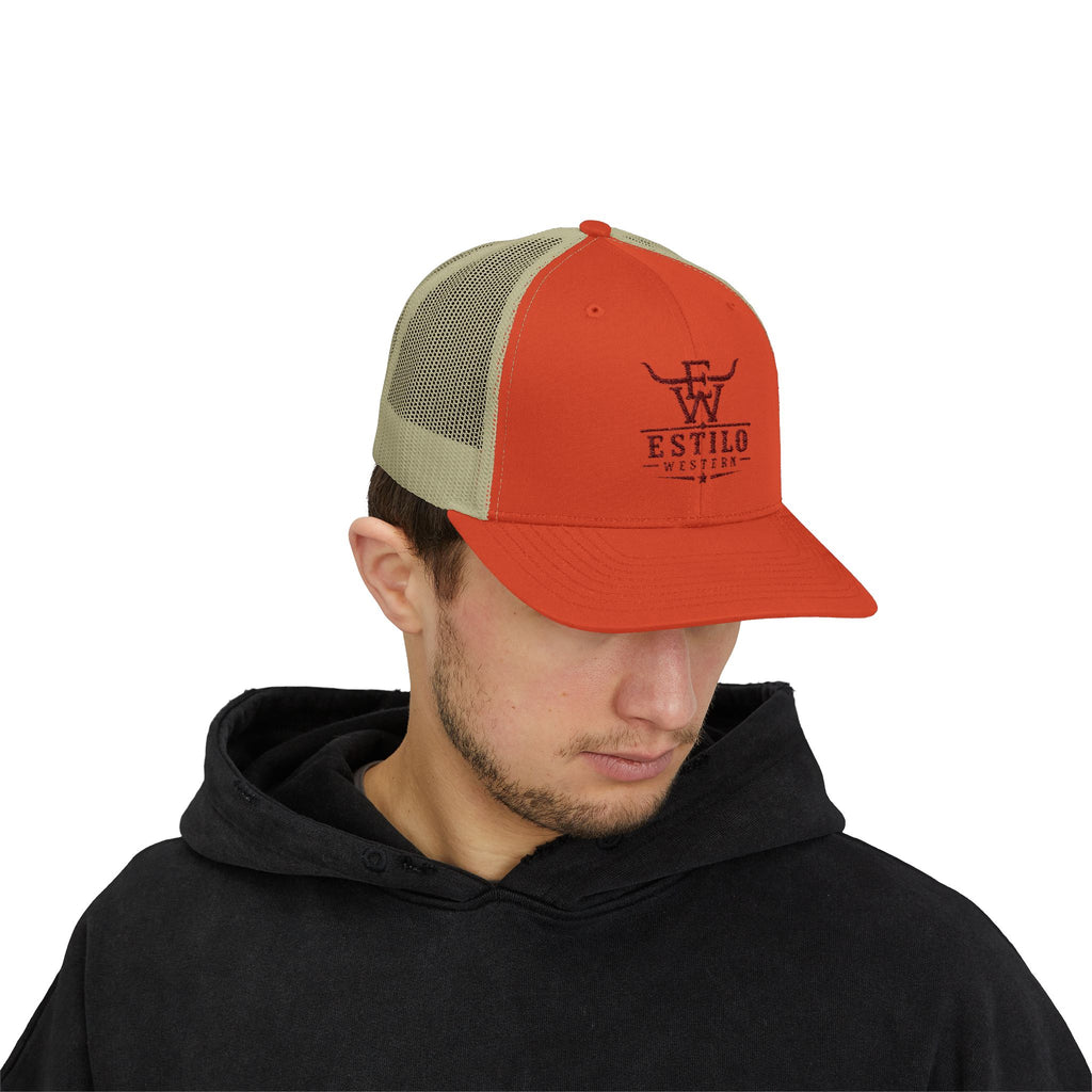 Western Estilo Embroidered Trucker Cap – Cowboy Snapback Mesh Hat