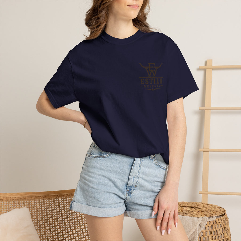 Western Estilo Graphic T-Shirt — Cowhide Logo Print