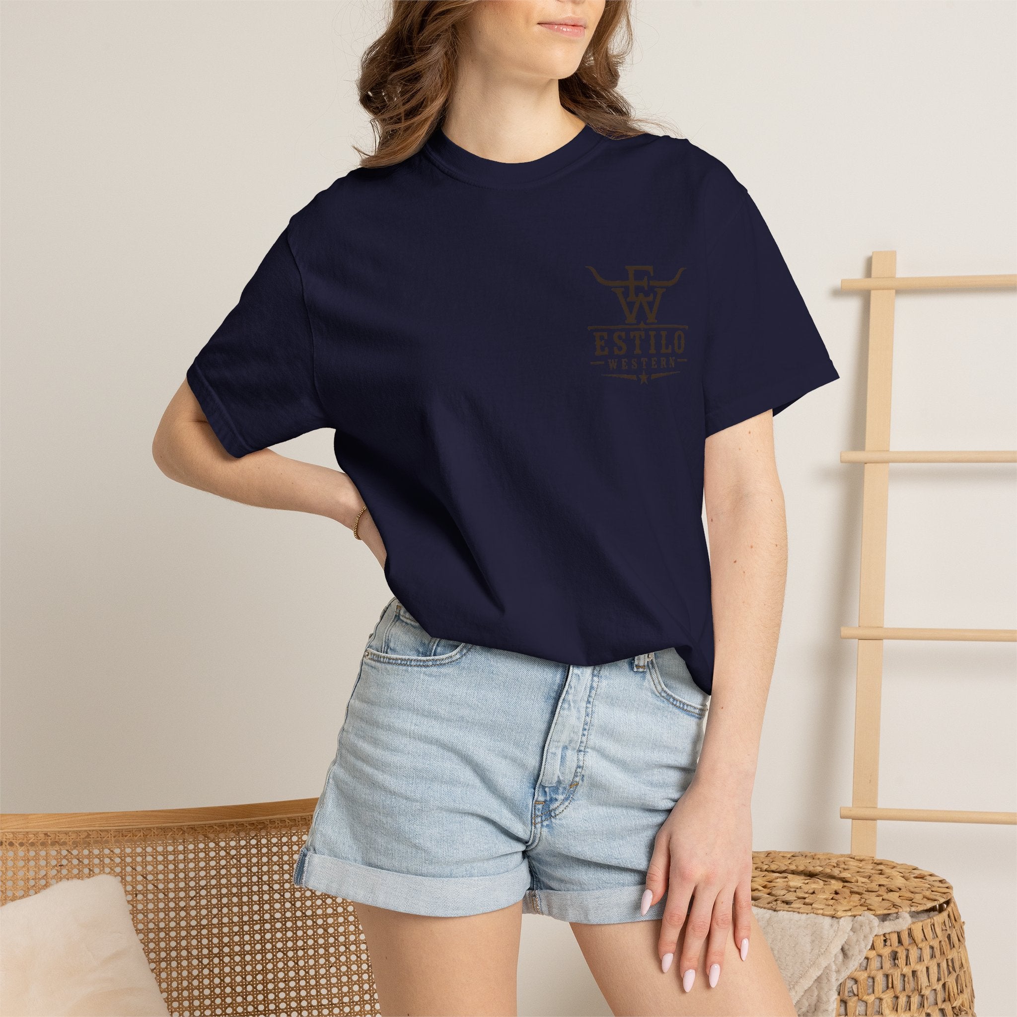 Western Estilo Graphic T-Shirt — Cowhide Logo Print