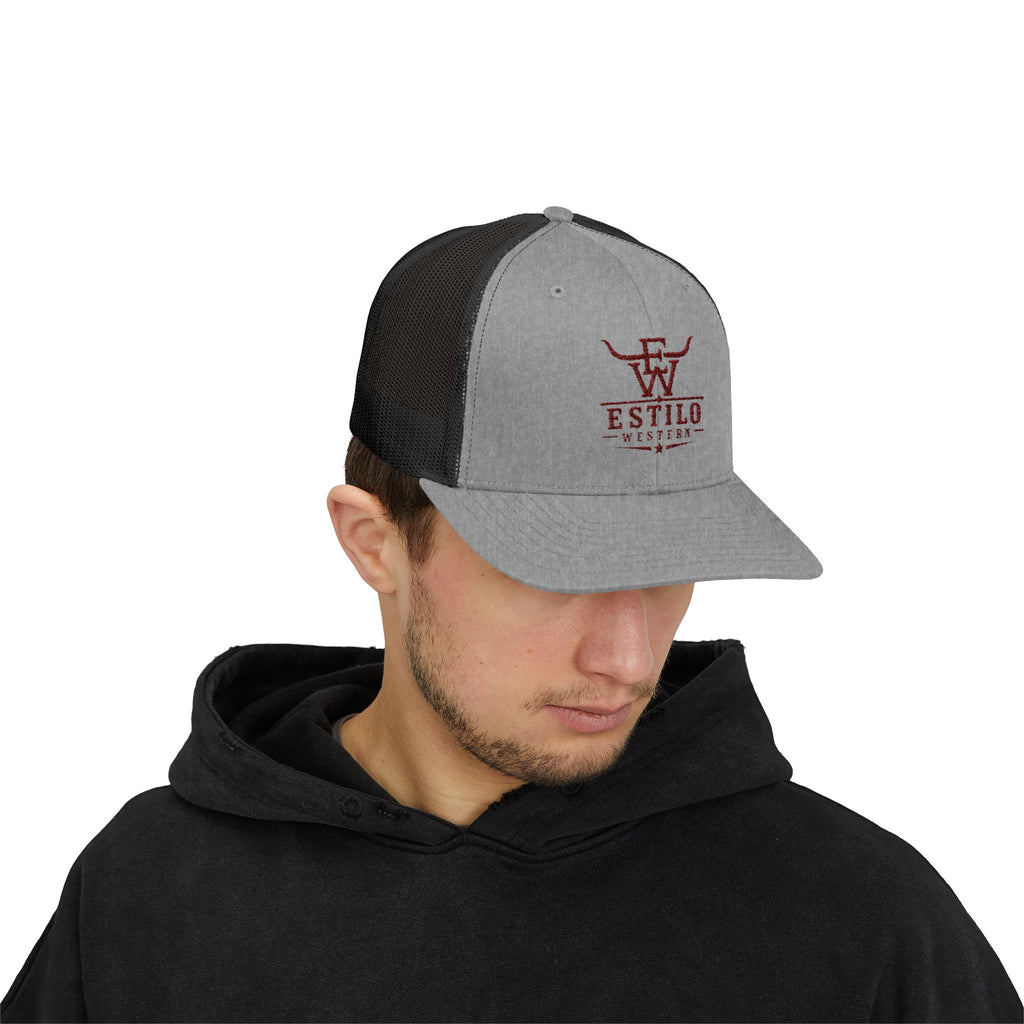 Western Estilo Embroidered Trucker Cap – Cowboy Snapback Mesh Hat