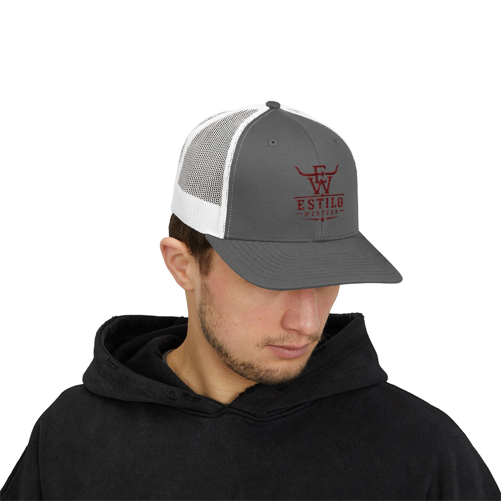 Western Estilo Embroidered Trucker Cap – Cowboy Snapback Mesh Hat