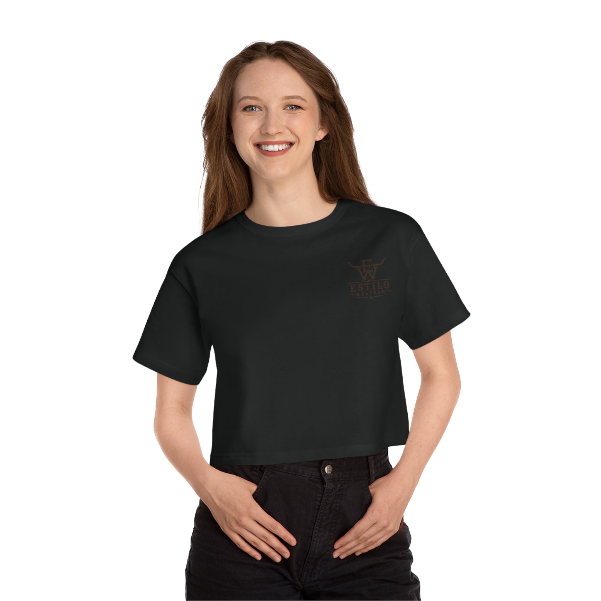 Estilo Heritage Cropped Tee — Minimal Western Logo Women's Crop T-Shirt