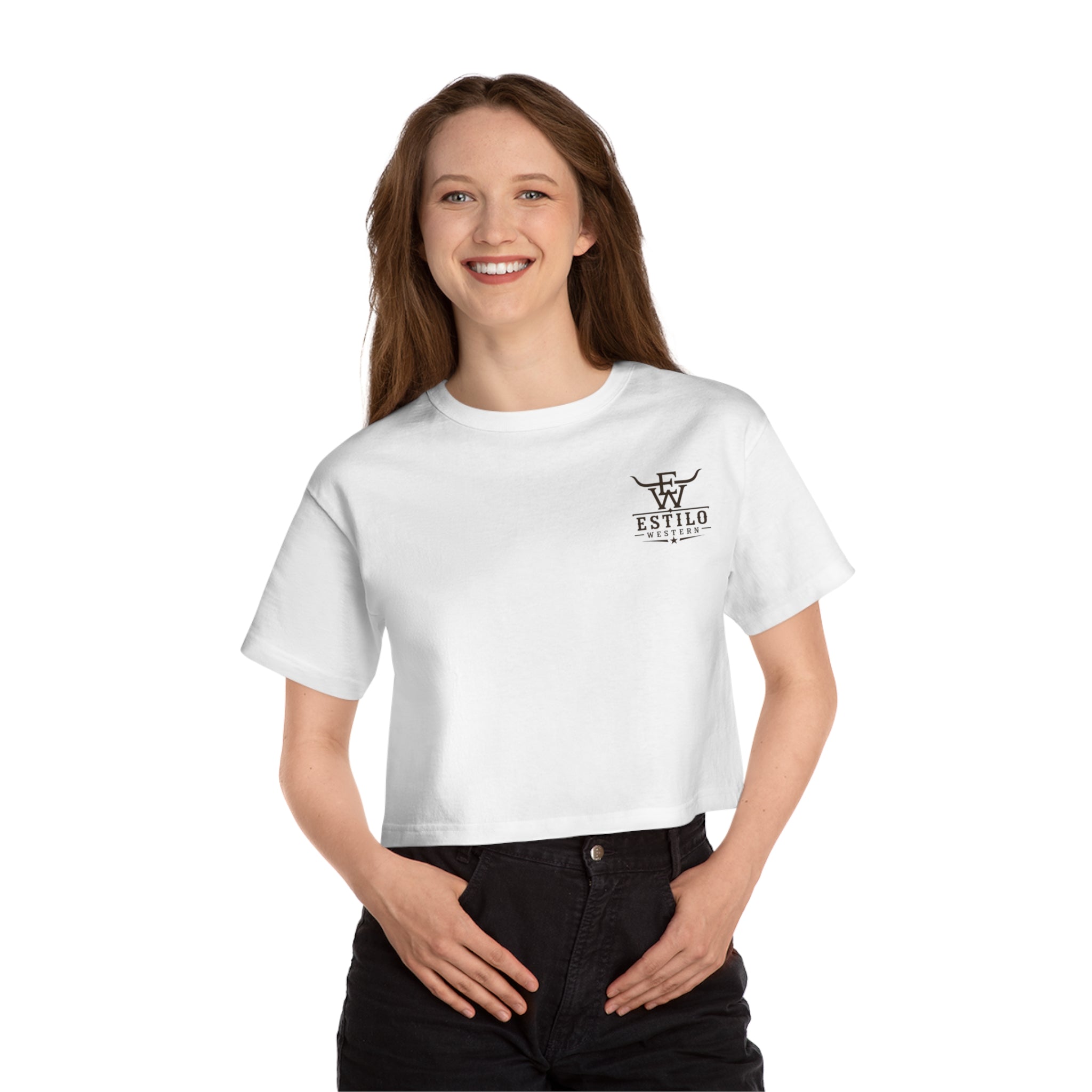 Estilo Heritage Cropped Tee — Minimal Western Logo Women's Crop T-Shirt