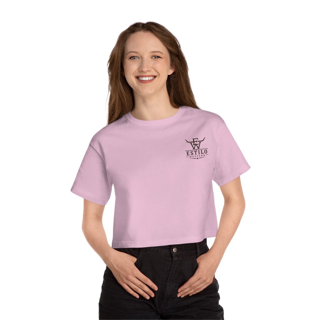 Estilo Heritage Cropped Tee — Minimal Western Logo Women's Crop T-Shirt