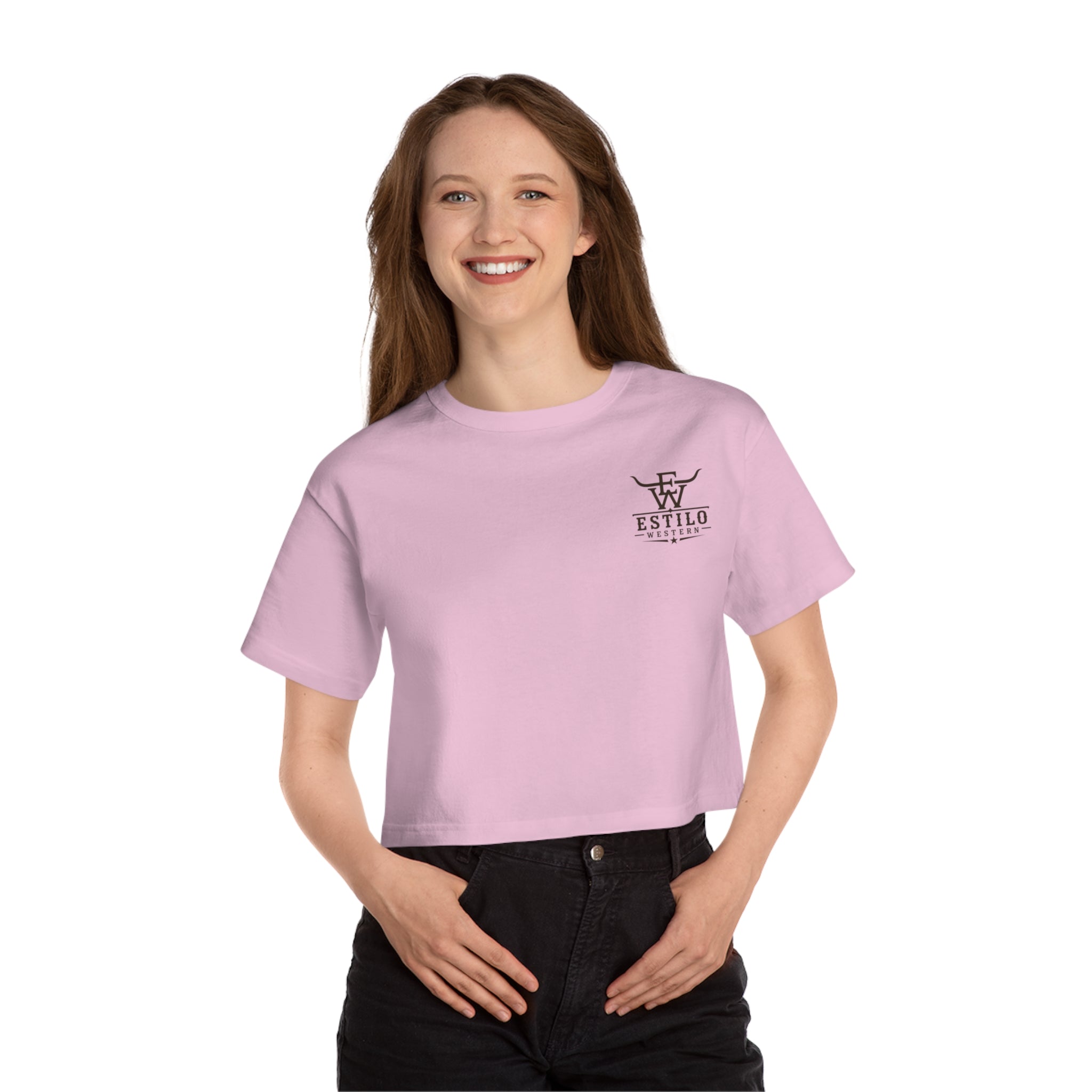 Estilo Heritage Cropped Tee — Minimal Western Logo Women's Crop T-Shirt