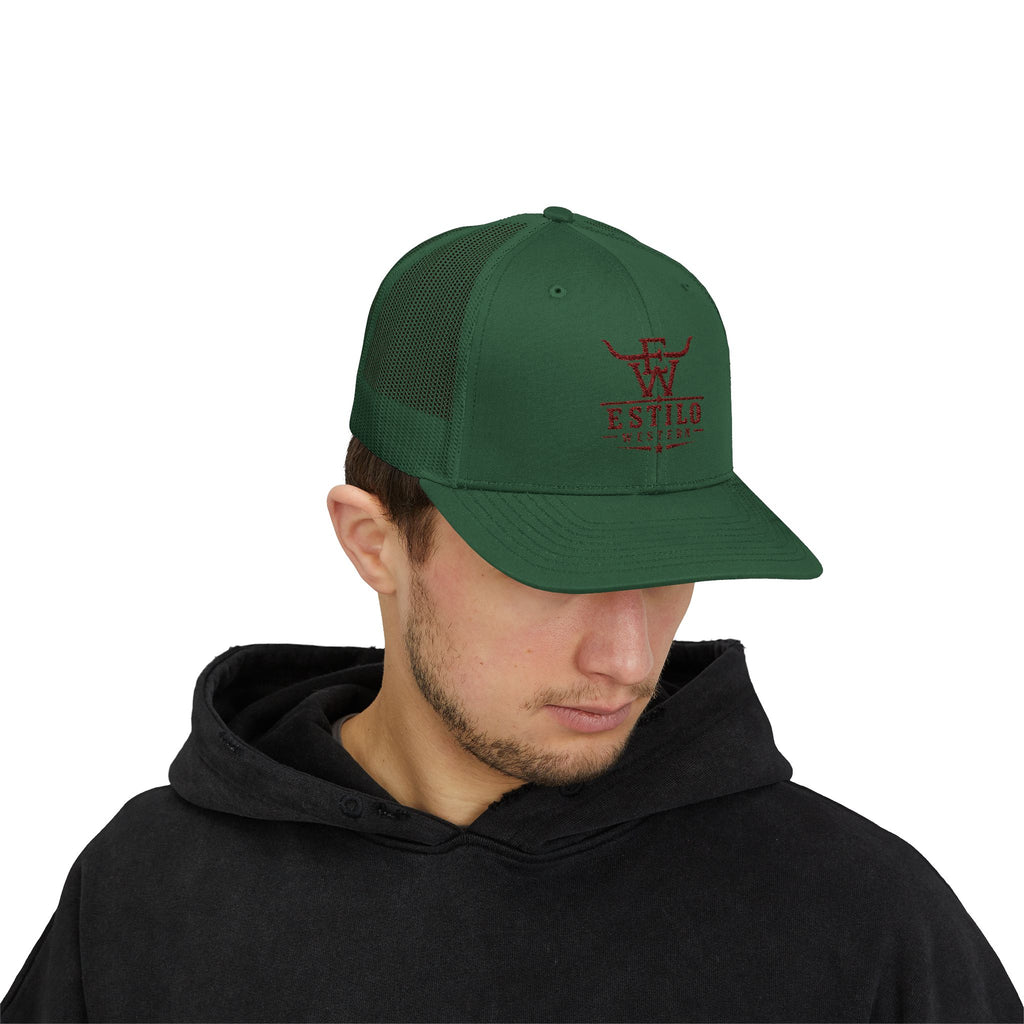 Western Estilo Embroidered Trucker Cap – Cowboy Snapback Mesh Hat