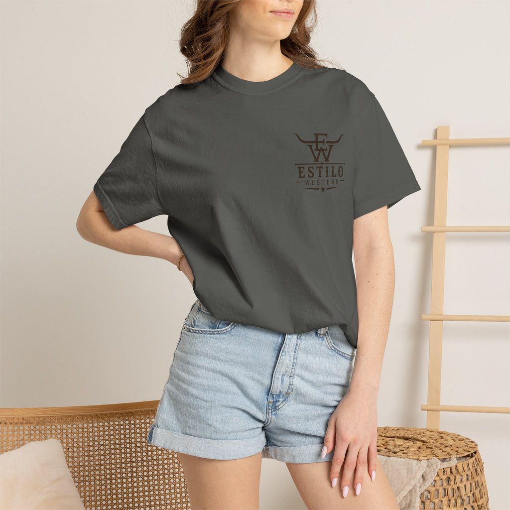 Western Estilo Graphic T-Shirt — Cowhide Logo Print