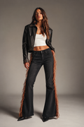 Texas Sun Bell Bottom Jean- Brown Fringe