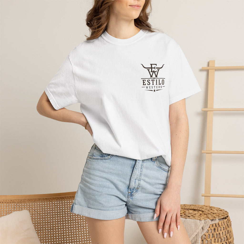 Western Estilo Graphic T-Shirt — Cowhide Logo Print