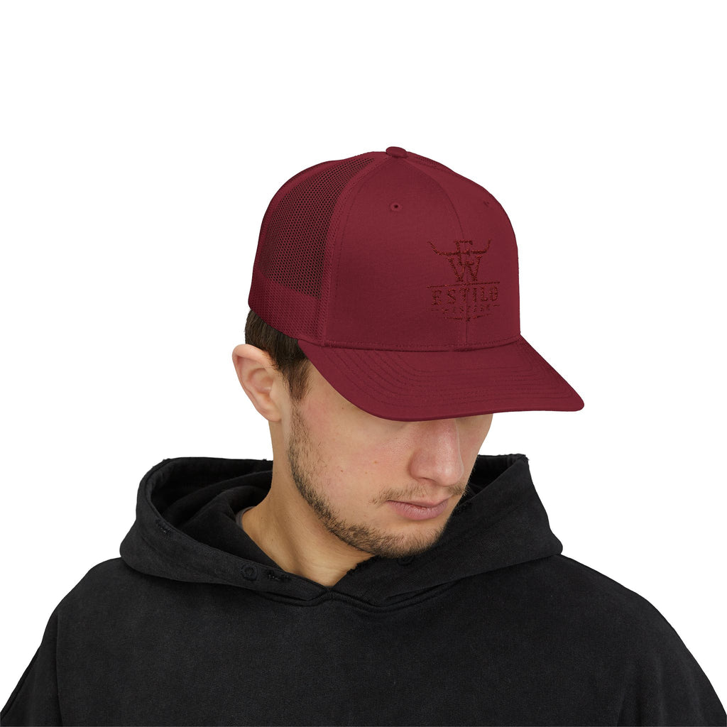 Western Estilo Embroidered Trucker Cap – Cowboy Snapback Mesh Hat