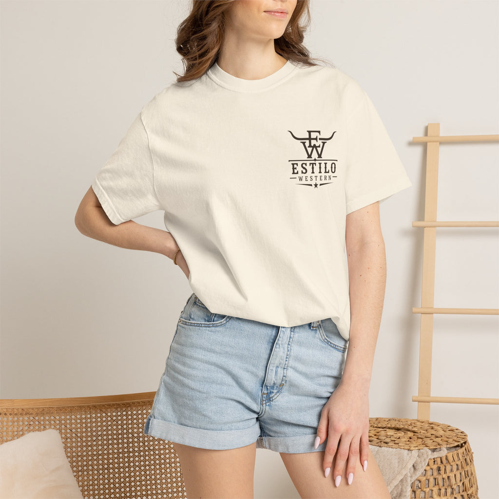 Western Estilo Graphic T-Shirt — Cowhide Logo Print
