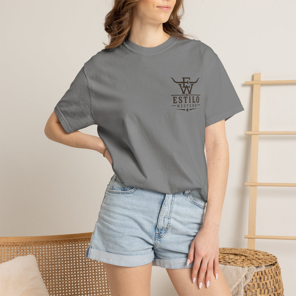 Western Estilo Graphic T-Shirt — Cowhide Logo Print