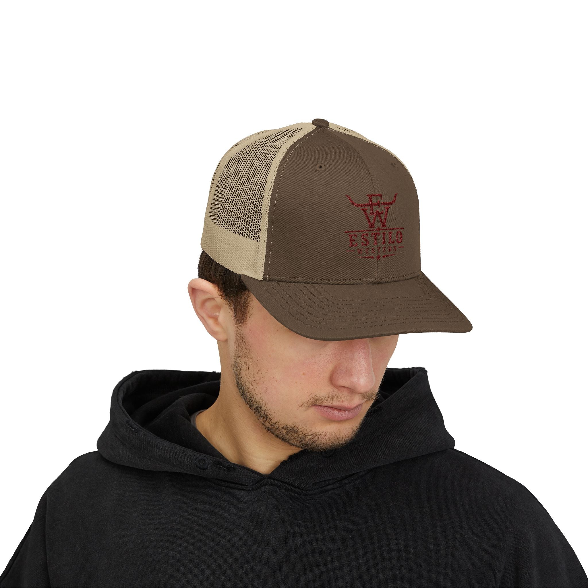 Western Estilo Embroidered Trucker Cap – Cowboy Snapback Mesh Hat