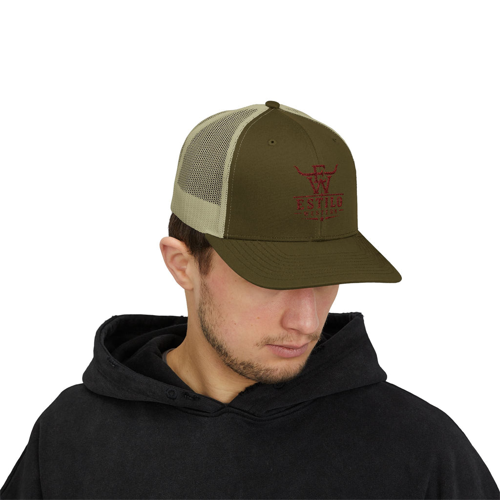 Western Estilo Embroidered Trucker Cap – Cowboy Snapback Mesh Hat