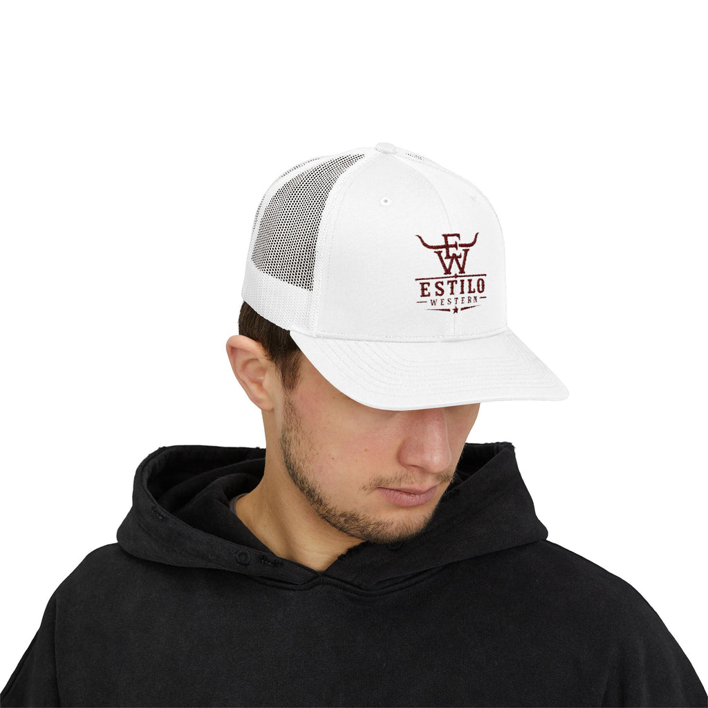 Western Estilo Embroidered Trucker Cap – Cowboy Snapback Mesh Hat