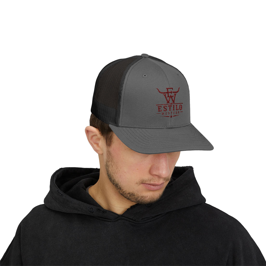 Western Estilo Embroidered Trucker Cap – Cowboy Snapback Mesh Hat