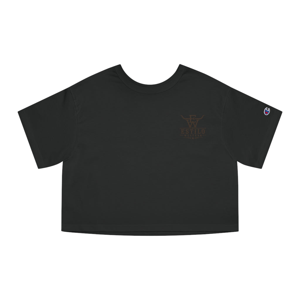 Estilo Heritage Cropped Tee — Minimal Western Logo Women's Crop T-Shirt
