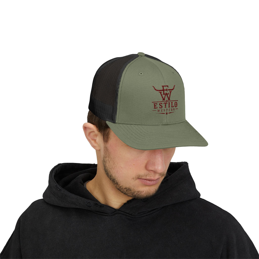 Western Estilo Embroidered Trucker Cap – Cowboy Snapback Mesh Hat