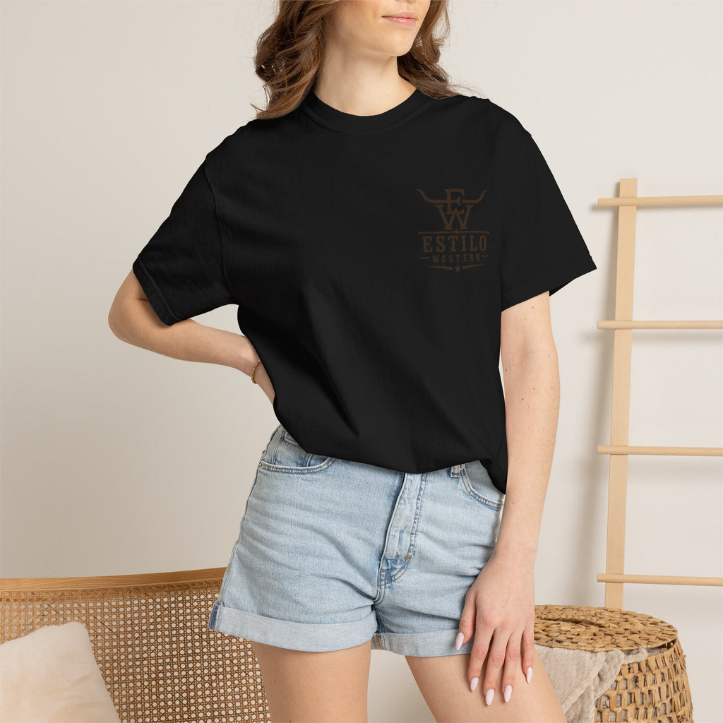 Western Estilo Graphic T-Shirt — Cowhide Logo Print