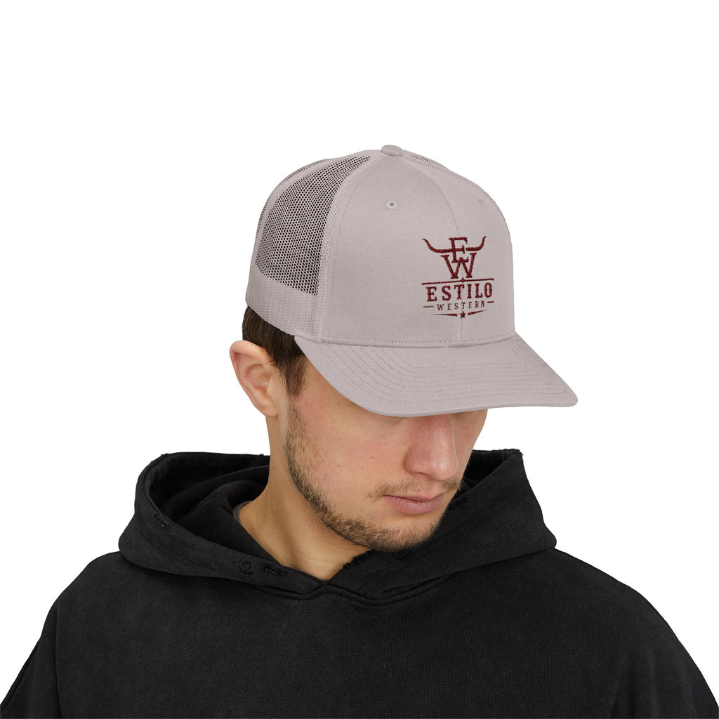 Western Estilo Embroidered Trucker Cap – Cowboy Snapback Mesh Hat