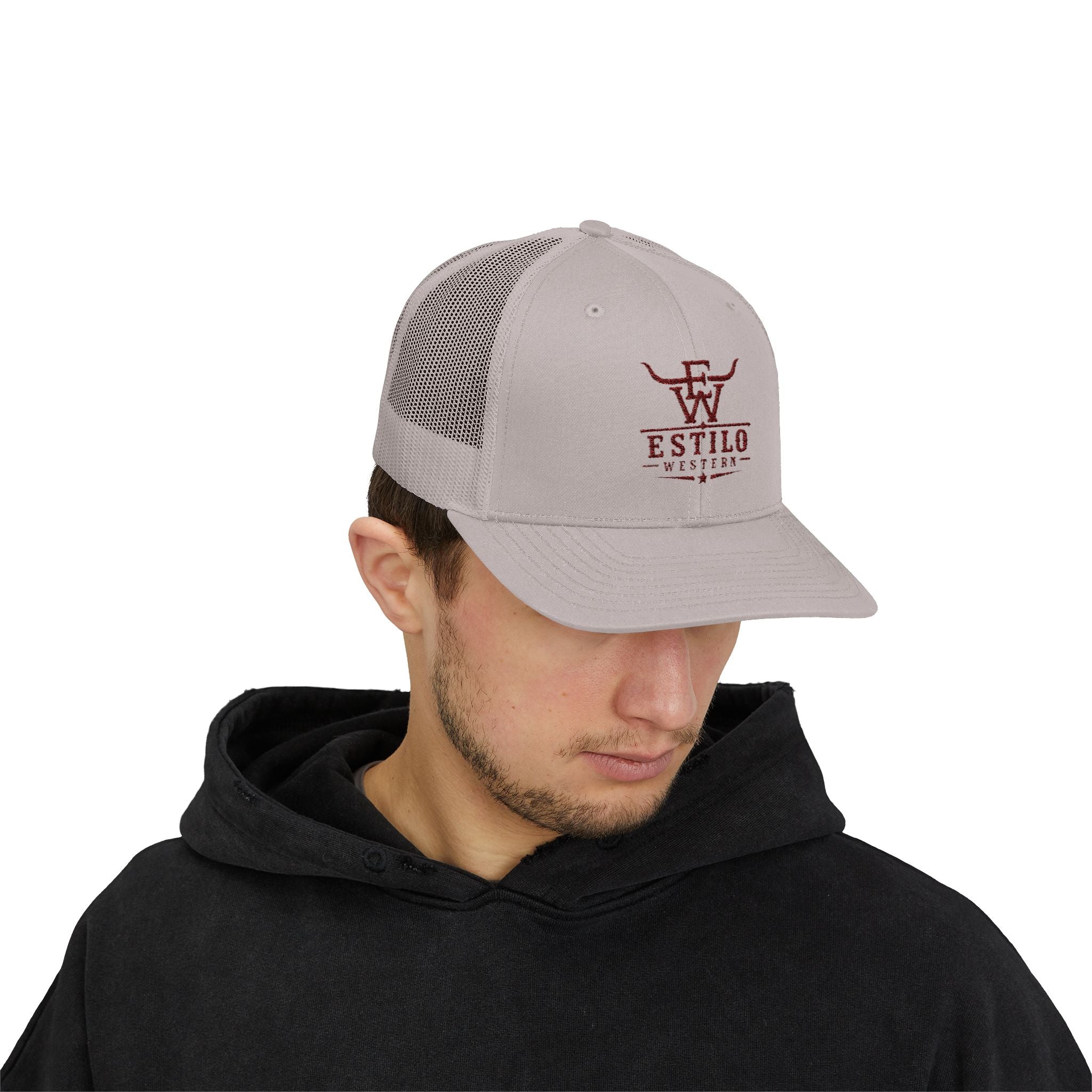 Western Estilo Embroidered Trucker Cap – Cowboy Snapback Mesh Hat