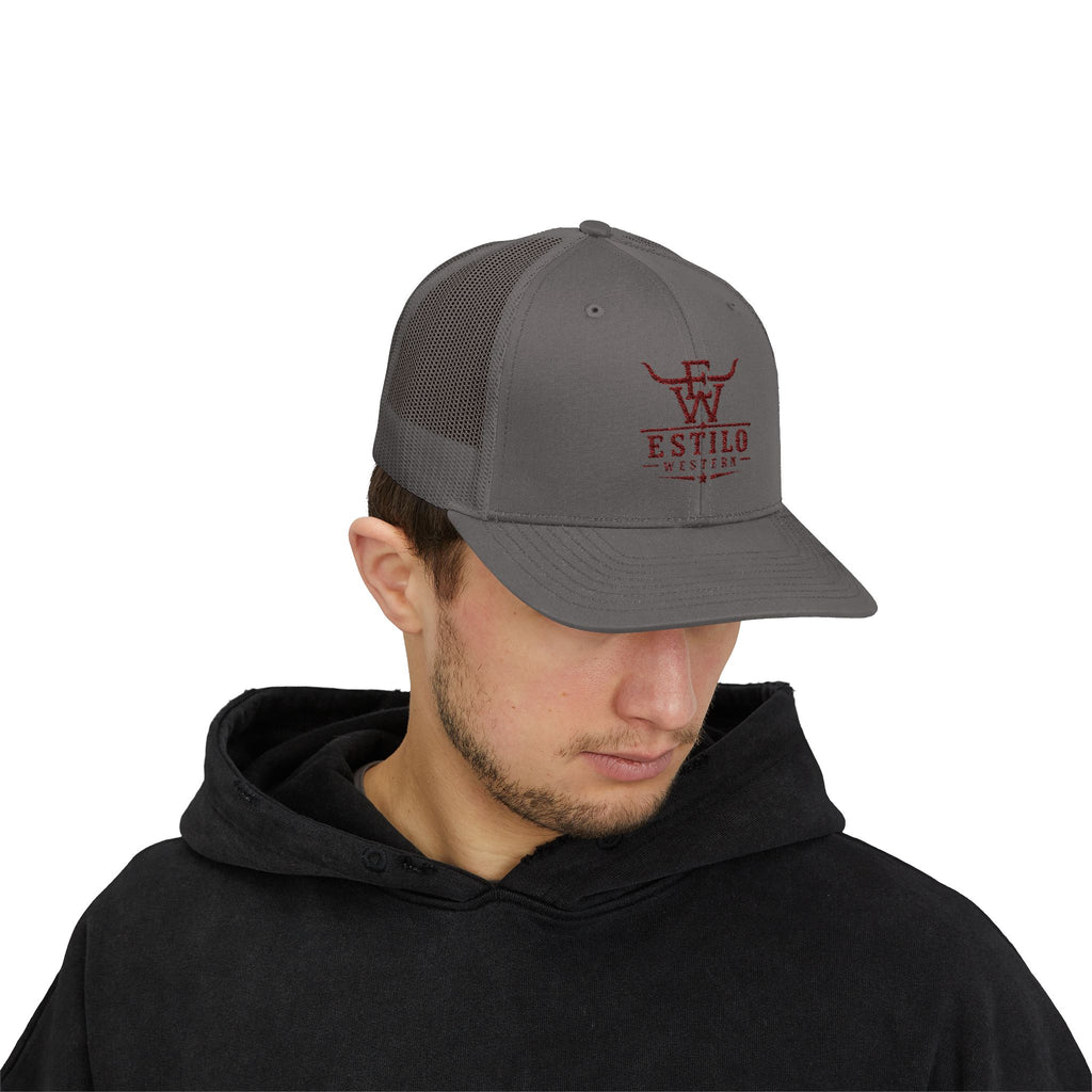 Western Estilo Embroidered Trucker Cap – Cowboy Snapback Mesh Hat