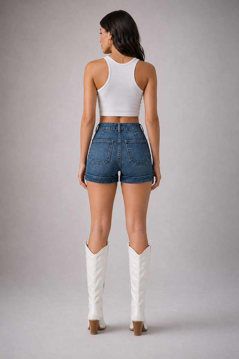 The Easy Rider Short Dark Stone Wash