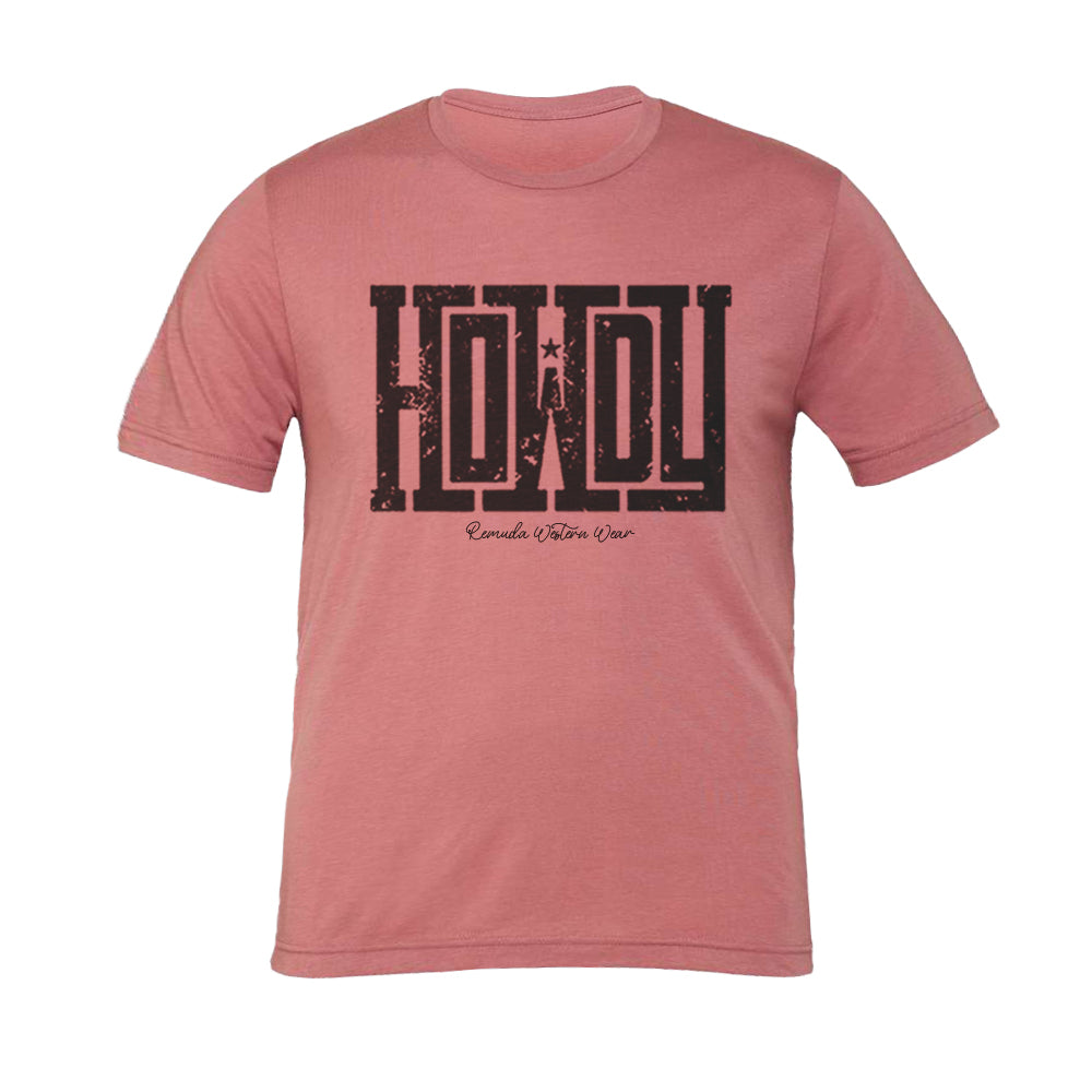 Howdy - Adult Unisex Western Tee T-Shirt - Color Group 2