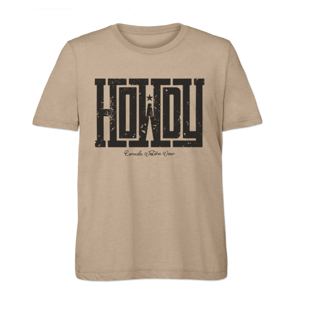 Howdy - Adult Unisex Western Tee T-Shirt - Color Group 2