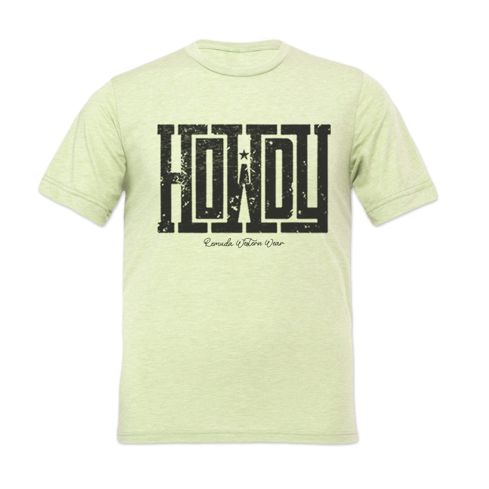 Howdy - Adult Unisex Western Tee T-Shirt - Color Group 2