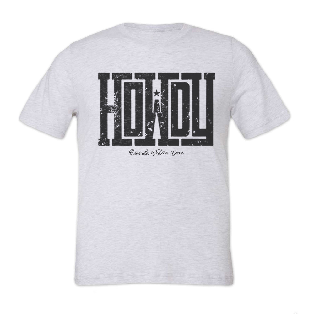 Howdy - Adult Unisex Western Tee T-Shirt - Color Group 2