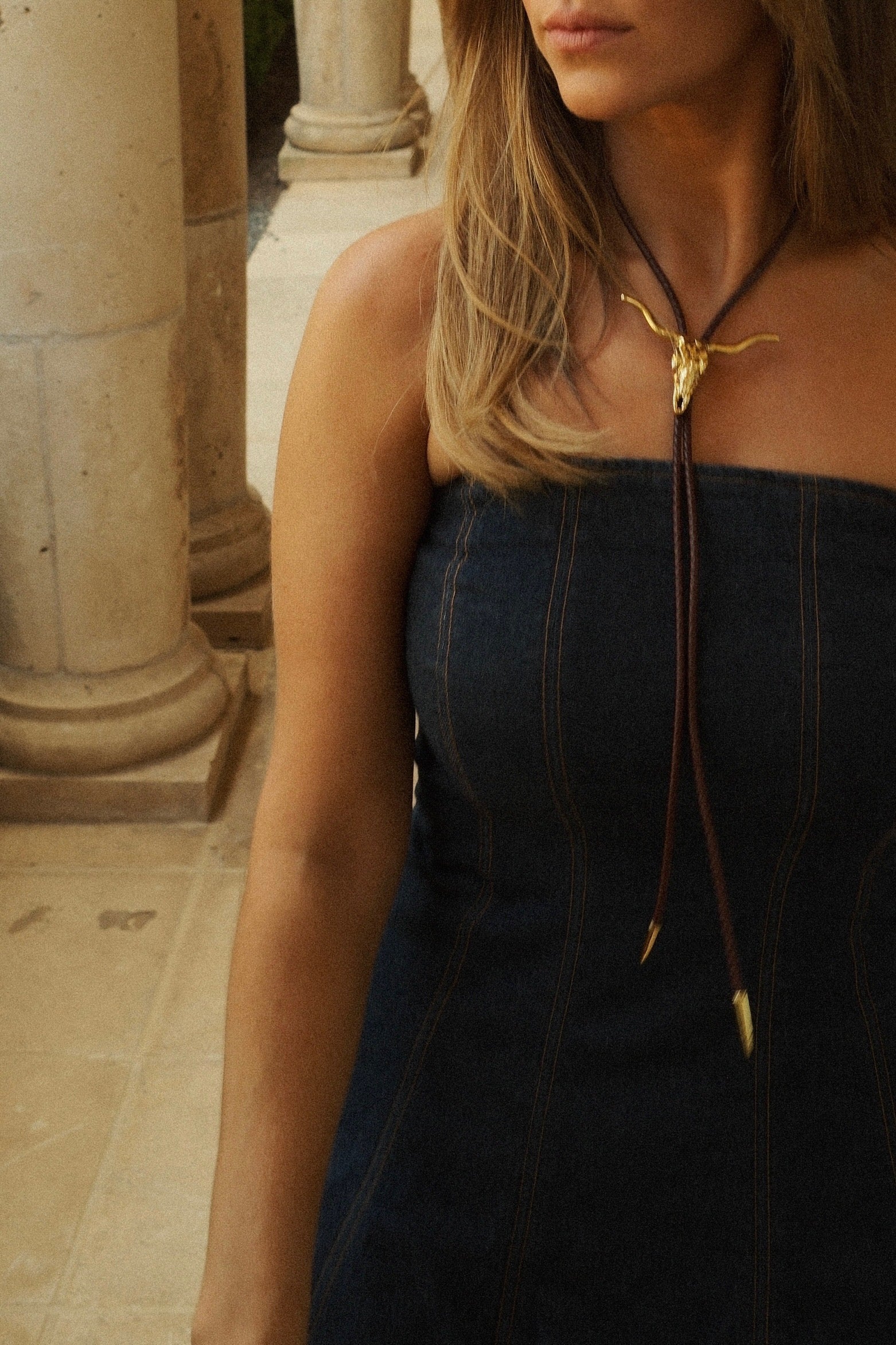 Longhorn Bolo Tie | Brass Longhorn Western Bolo Tie
