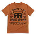 Property Of Rowdy Rowels Rodeo Supply Co. Tee | Western Collegiate Longhorn Graphic | Bella + Canvas Unisex T-Shirt | Ranch Cowboy