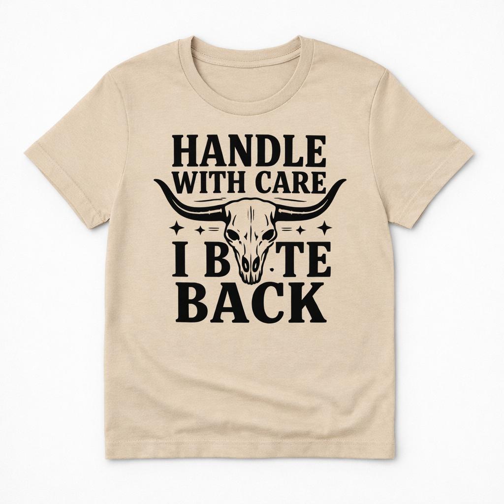 Western Graphic Tee – Handle With Care Shirt for Rodeo & Western Style | Rowdy Rowels